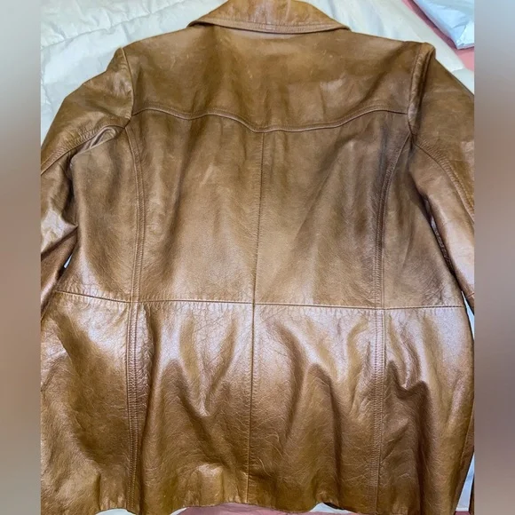 Halogen Brown Leather Jacket - Picture 7 of 7